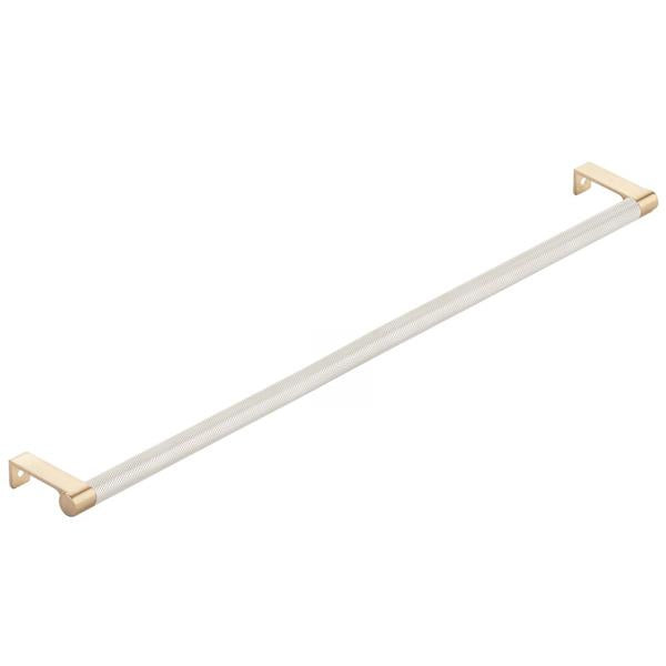 Emtek - Select Cabinet Edge Pull 18-1/4 Inch c-c, Round Edge Stem, Knurled Bar