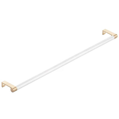 Emtek - Select Cabinet Edge Pull 18-1/4 Inch c-c, Round Edge Stem, Knurled Bar