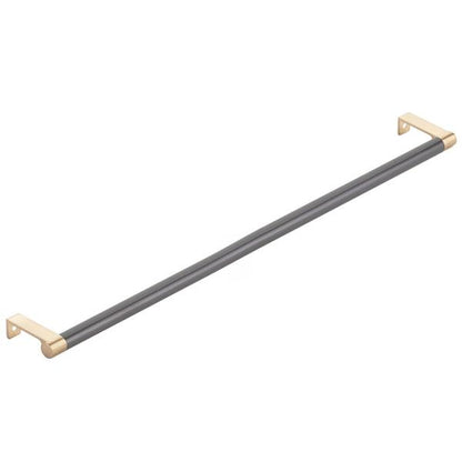 Emtek - Select Cabinet Edge Pull 18-1/4 Inch c-c, Round Edge Stem, Smooth Bar