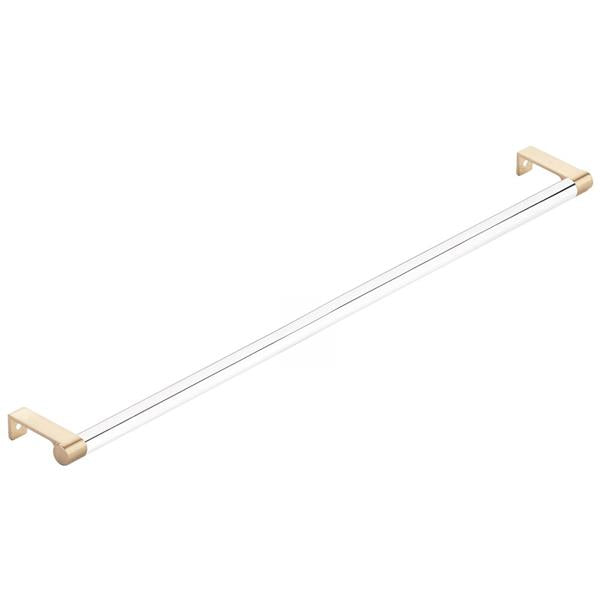 Emtek - Select Cabinet Edge Pull 18-1/4 Inch c-c, Round Edge Stem, Smooth Bar