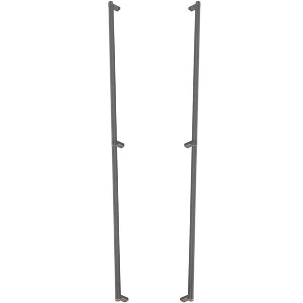 Emtek - Glass Shower Door Back to Back, Select Appliance Pull 36 Inch C-C, Rectangular Stem, Knurled Bar