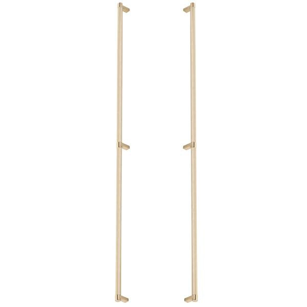 Emtek - Glass Shower Door Back to Back, Select Appliance Pull 36 Inch C-C, Rectangular Stem, Knurled Bar