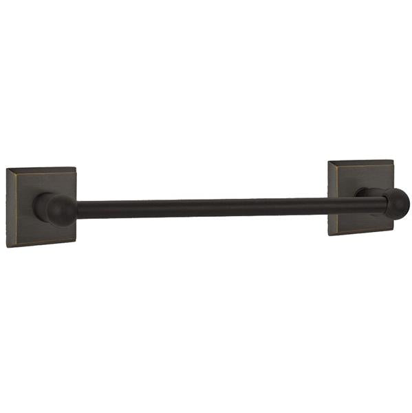 Emtek - Sandcast Bronze Towel Bar, 18 Inch