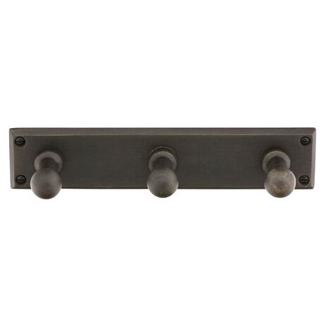 Emtek - Sandcast Bronze 3 Hooks W/ Plate
