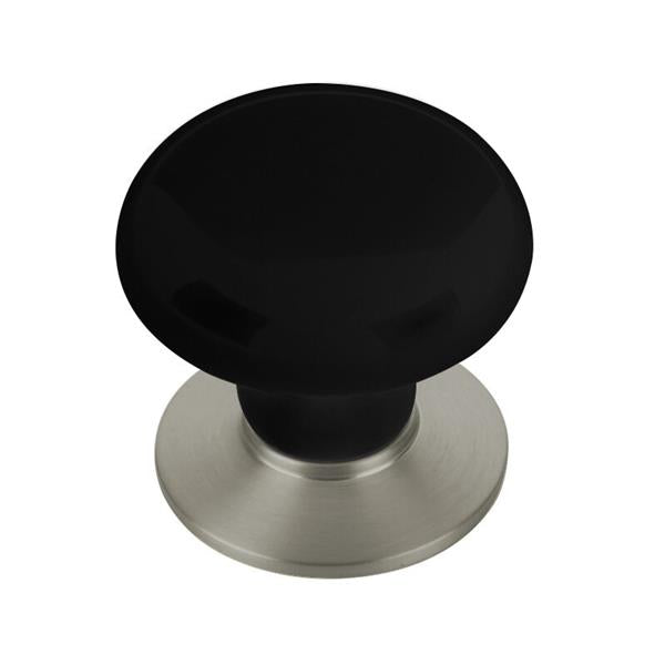 Emtek - Porcelain Cabinet Knob, Ebony, 1-3/8 Inch