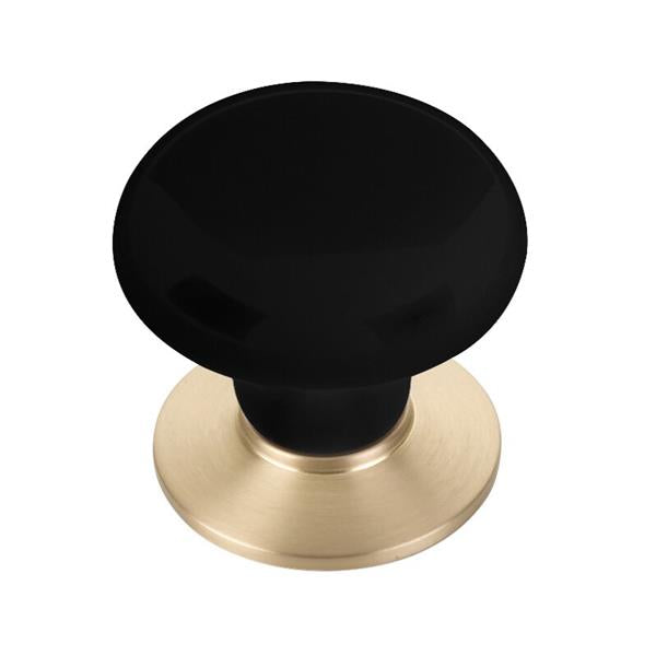 Emtek - Porcelain Cabinet Knob, Ebony, 1-3/8 Inch