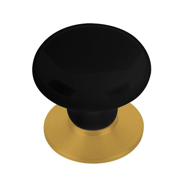 Emtek - Porcelain Cabinet Knob, Ebony, 1-3/8 Inch