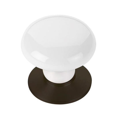 Emtek - Porcelain Wardrobe Knob, Ice White, 1-3/4 Inch