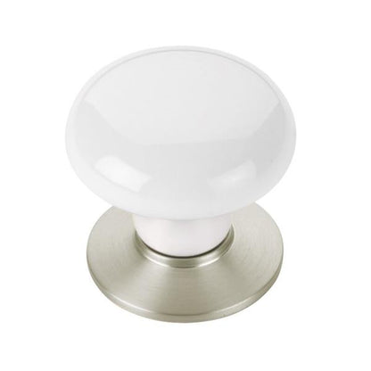 Emtek - Porcelain Wardrobe Knob, Ice White, 1-3/4 Inch