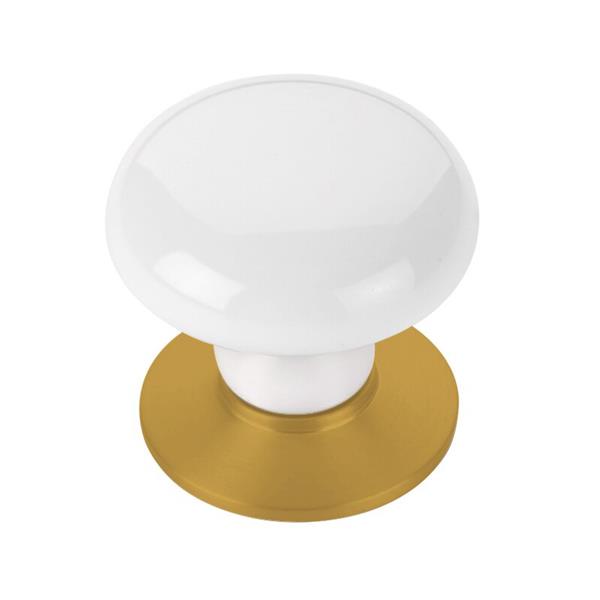 Emtek - Porcelain Wardrobe Knob, Ice White, 1-3/4 Inch