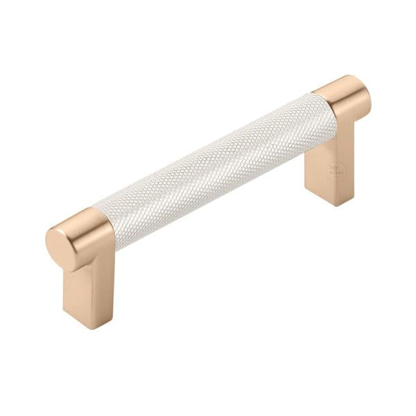Emtek - Select Cabinet Pull 3-1/2 In C-C, Rectangular Stem, Knurled Bar