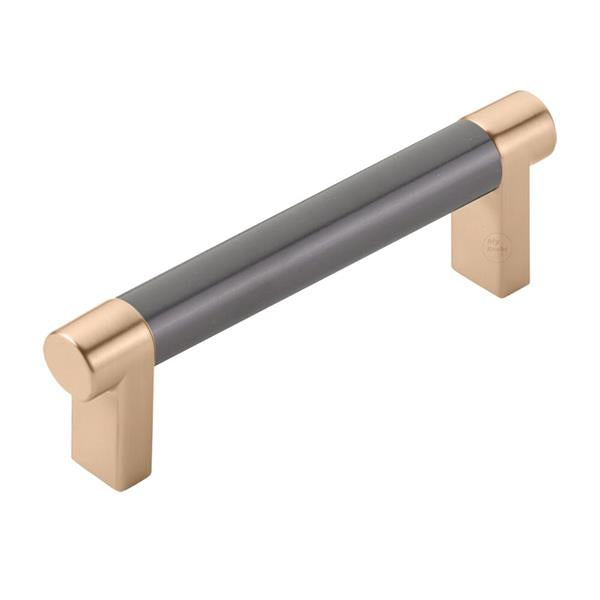 Emtek - Select Cabinet Pull 3-1/2 In C-C, Rectangular Stem, Smooth Bar