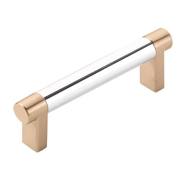 Emtek - Select Cabinet Pull 3-1/2 In C-C, Rectangular Stem, Smooth Bar