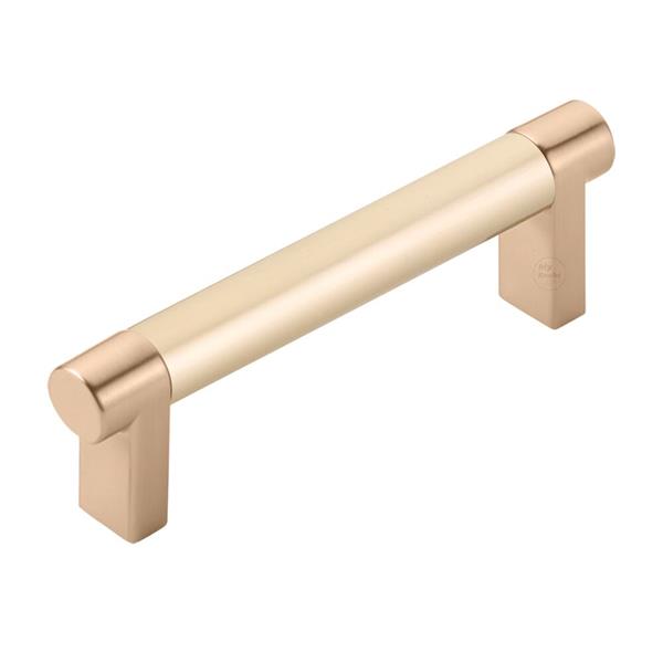 Emtek - Select Cabinet Pull 3-1/2 In C-C, Rectangular Stem, Smooth Bar