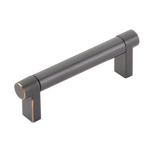 Emtek - Select Cabinet Pull 3-1/2 In C-C, Rectangular Stem, Smooth Bar