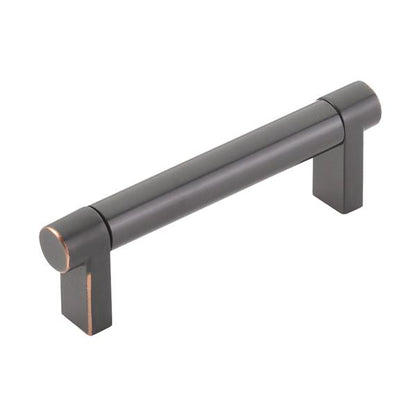 Emtek - Select Cabinet Pull 3-1/2 In C-C, Rectangular Stem, Smooth Bar