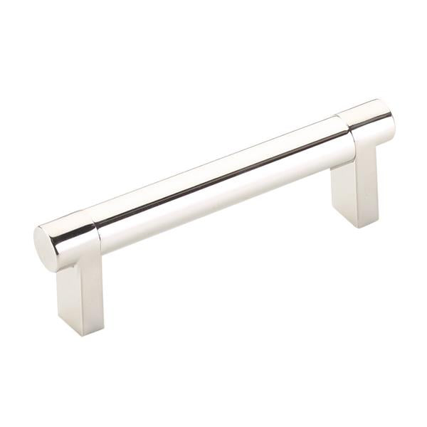 Emtek - Select Cabinet Pull 3-1/2 In C-C, Rectangular Stem, Smooth Bar