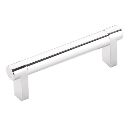 Emtek - Select Cabinet Pull 3-1/2 In C-C, Rectangular Stem, Smooth Bar
