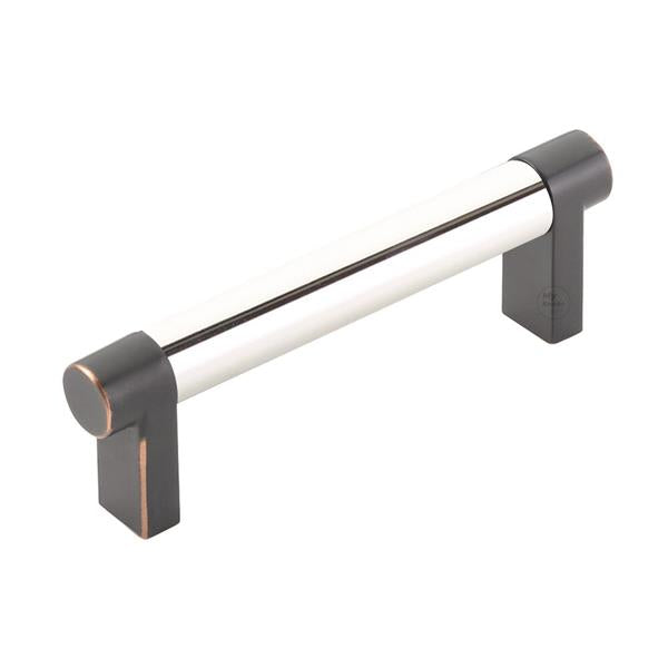 Emtek - Select Cabinet Pull 3-1/2 In C-C, Rectangular Stem, Smooth Bar