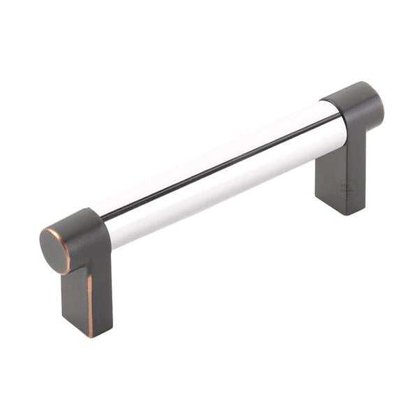 Emtek - Select Cabinet Pull 3-1/2 In C-C, Rectangular Stem, Smooth Bar