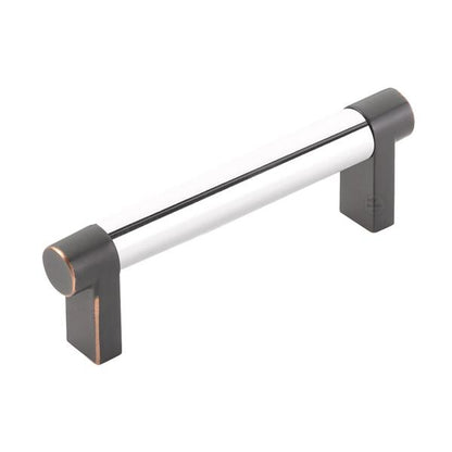 Emtek - Select Cabinet Pull 3-1/2 In C-C, Rectangular Stem, Smooth Bar