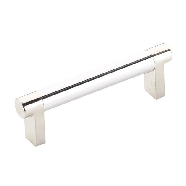Emtek - Select Cabinet Pull 3-1/2 In C-C, Rectangular Stem, Smooth Bar