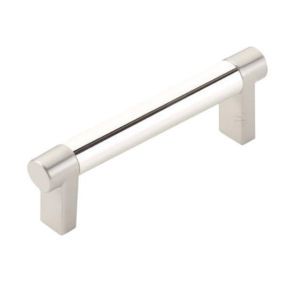 Emtek - Select Cabinet Pull 3-1/2 In C-C, Rectangular Stem, Smooth Bar