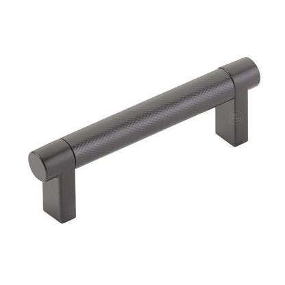 Emtek - Select Cabinet Pull 3-1/2 In C-C, Rectangular Stem, Knurled Bar