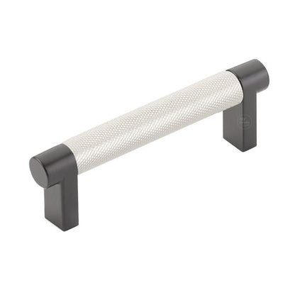 Emtek - Select Cabinet Pull 3-1/2 In C-C, Rectangular Stem, Knurled Bar