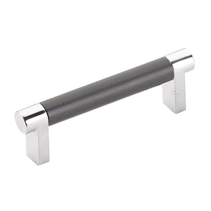 Emtek - Select Cabinet Pull 3-1/2 In C-C, Rectangular Stem, Knurled Bar
