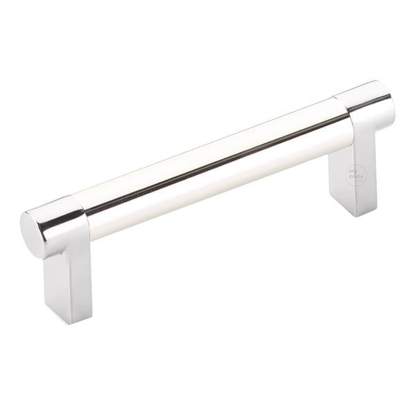 Emtek - Select Cabinet Pull 3-1/2 In C-C, Rectangular Stem, Smooth Bar