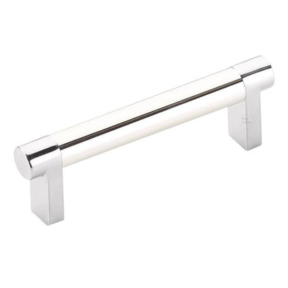 Emtek - Select Cabinet Pull 3-1/2 In C-C, Rectangular Stem, Smooth Bar