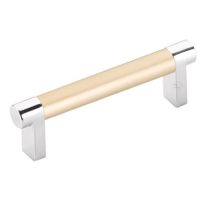 Emtek - Select Cabinet Pull 3-1/2 In C-C, Rectangular Stem, Smooth Bar