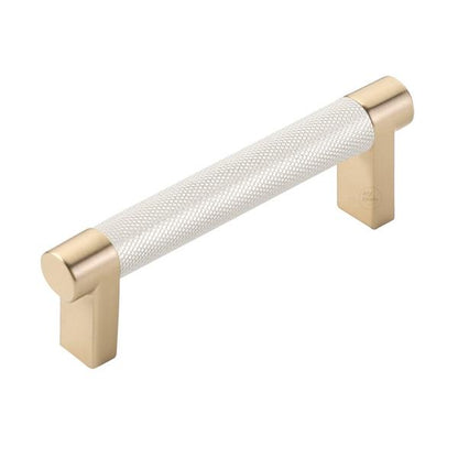 Emtek - Select Cabinet Pull 3-1/2 In C-C, Rectangular Stem, Knurled Bar