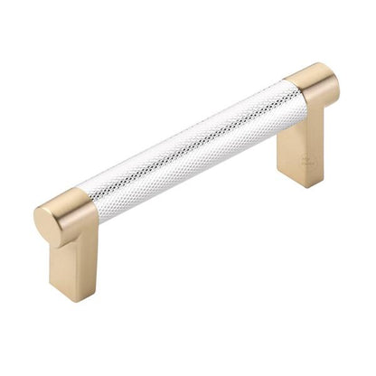 Emtek - Select Cabinet Pull 3-1/2 In C-C, Rectangular Stem, Knurled Bar