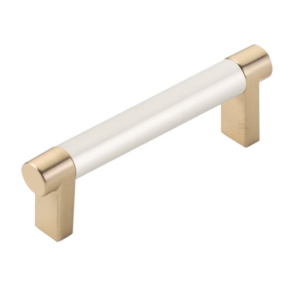 Emtek - Select Cabinet Pull 3-1/2 In C-C, Rectangular Stem, Smooth Bar