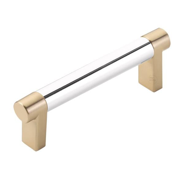 Emtek - Select Cabinet Pull 3-1/2 In C-C, Rectangular Stem, Smooth Bar