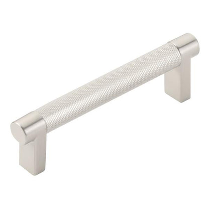 Emtek - Select Cabinet Pull 4 In C-C, Rectangular Stem, Knurled Bar