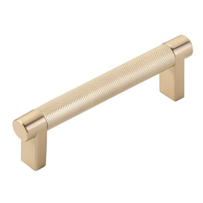 Emtek - Select Cabinet Pull 4 In C-C, Rectangular Stem, Knurled Bar