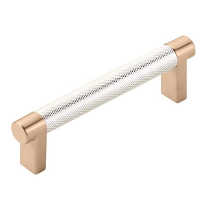 Emtek - Select Cabinet Pull 4 In C-C, Rectangular Stem, Knurled Bar