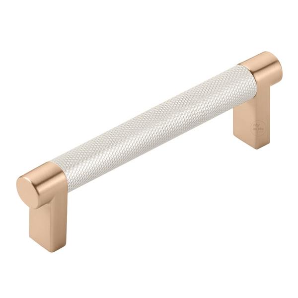 Emtek - Select Cabinet Pull 4 In C-C, Rectangular Stem, Knurled Bar