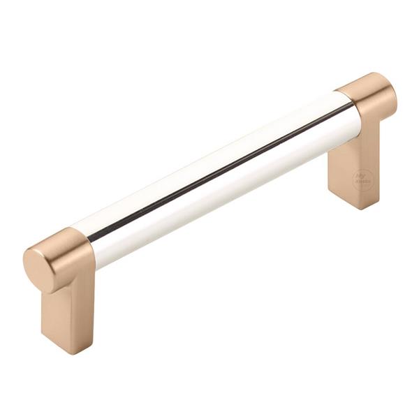 Emtek - Select Cabinet Pull 4 In C-C, Rectangular Stem, Smooth Bar