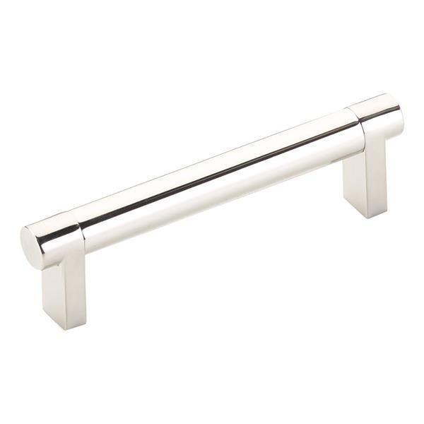 Emtek - Select Cabinet Pull 4 In C-C, Rectangular Stem, Smooth Bar