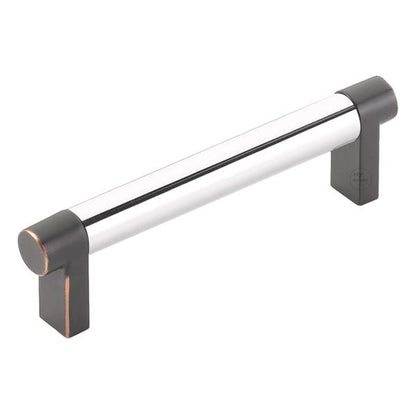 Emtek - Select Cabinet Pull 4 In C-C, Rectangular Stem, Smooth Bar