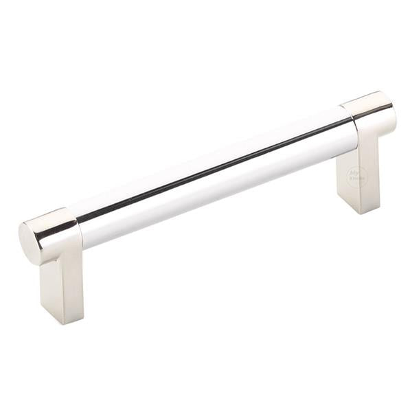 Emtek - Select Cabinet Pull 4 In C-C, Rectangular Stem, Smooth Bar