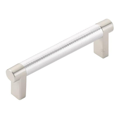 Emtek - Select Cabinet Pull 4 In C-C, Rectangular Stem, Knurled Bar