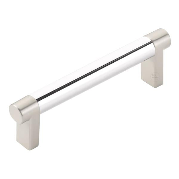 Emtek - Select Cabinet Pull 4 In C-C, Rectangular Stem, Smooth Bar