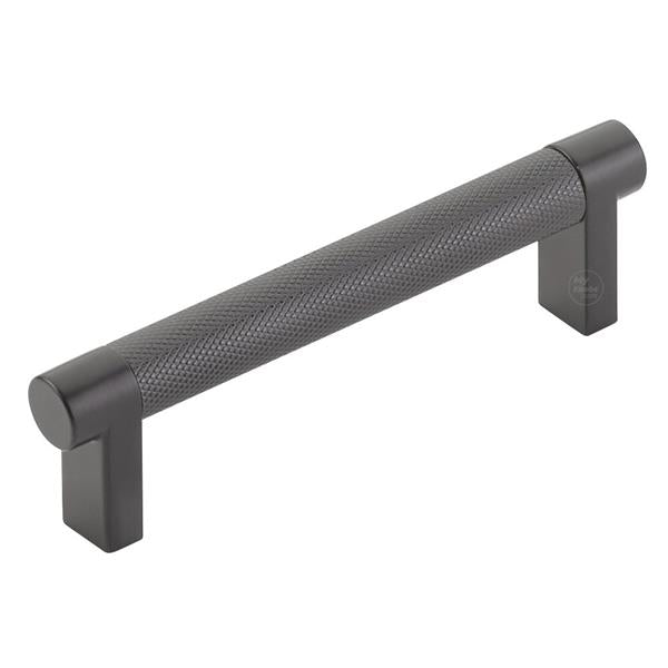 Emtek - Select Cabinet Pull 4 In C-C, Rectangular Stem, Knurled Bar
