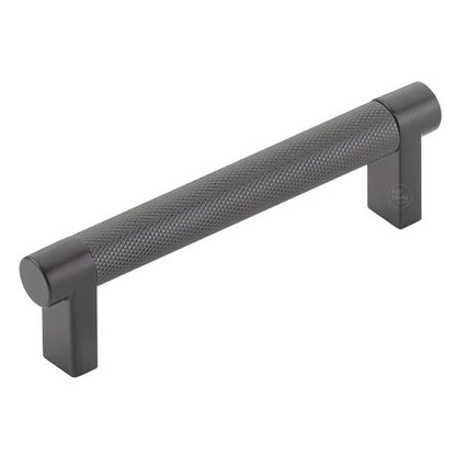 Emtek - Select Cabinet Pull 4 In C-C, Rectangular Stem, Knurled Bar