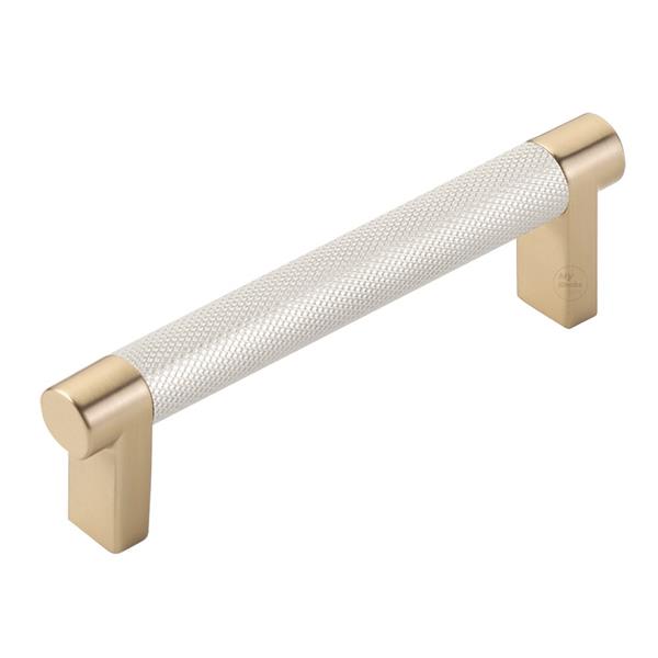Emtek - Select Cabinet Pull 4 In C-C, Rectangular Stem, Knurled Bar